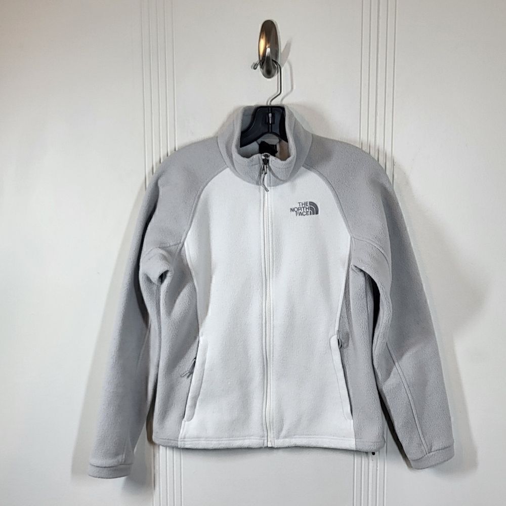 North Face Women's White & Gray Fleece Jacket